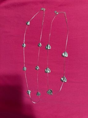 Park Lane Silver Heart Station Long Necklace